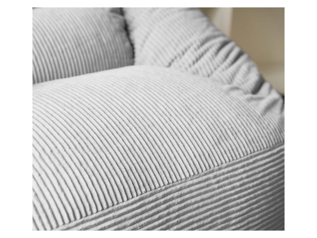 HOME DELUXE Sitzsack COZY mit Hocker in Hellgrau aus Cord und Samt - Bild 3