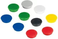 FRANKEN Kraftmagnete rund mit Speziallackierung und Kunststoffbeschichtung, farbsortiert, Durchmesser: 3,8 cm, 10 Stück - Bild 1