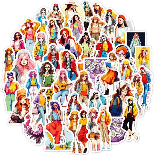 50 Stück Charakter Aufkleber für Kinder und Mädchen in Multicolour von BulingBulingStickers Shop - Bild 1
