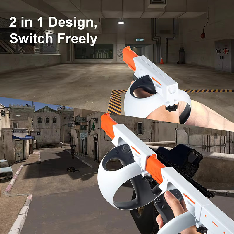 DEVASO VR Gunstock für PlayStation VR2 Magnetischer Saug-Game-Controller mit Schultergurt in Weiß - Bild 3