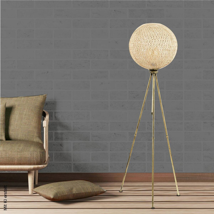 Opviq Stehlampe aus Metall in Gold, E27, B/T/H: 35 x 35 x 138 cm - Bild 2