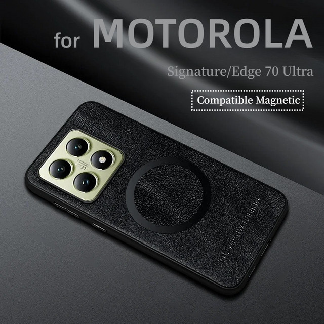 Luxuriöse magnetische PU-Lederhülle für Motorola Moto Edge 70 Ultra, 60 Pro, Fusion, G86, Power, G56, G66 in Grau - Bild 1