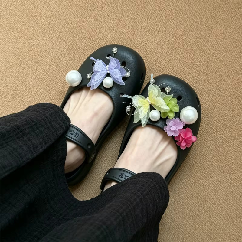 SMATLELF Schuh-Charms Set, Schmetterling, Blumen, Perlen, Diamant, Damen - Bild 2