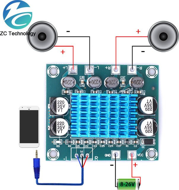 TPA3110 XH-A232 Digital Stereo Audio Power Verstärker Board 2,0 Kanal 30W + 30W für Arduino - Bild 1