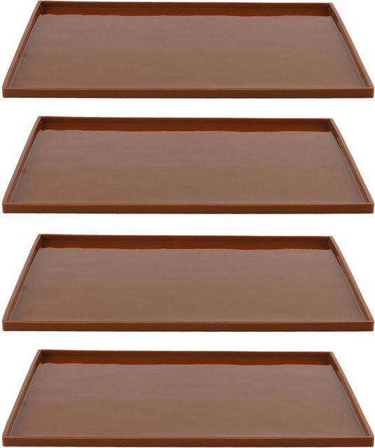 KaiSai 4er Set Silikon Dehydriermatten zum Antihaftbacken in Kaffeebraun - Bild 1