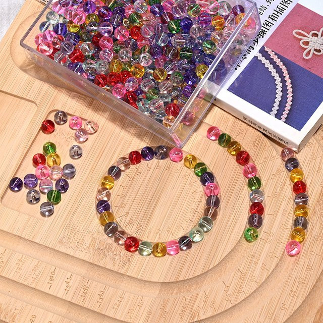 MOON GIRL Kristallperlen aus Glas, 8 mm, bunt, Unisex - Bild 1