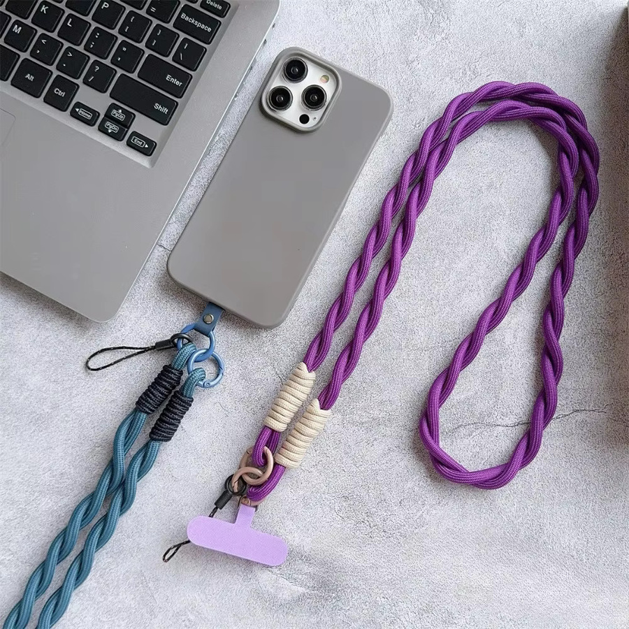 Nylon-Drehgurt-Telefonumhängebau für iPhone 17 Pro Max, universelles langes Schulter- und Halsgurt-Seil für Outdoor und Bergsteigen, Farbe: Blau - Bild 3
