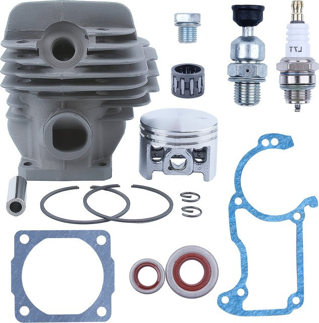 Haishine Zylinderkolben Set mit Nadellager für Stihl 026, MS260, 026 Pro und MS260C Kettensägen, Silber, 44,7 mm - Bild 1