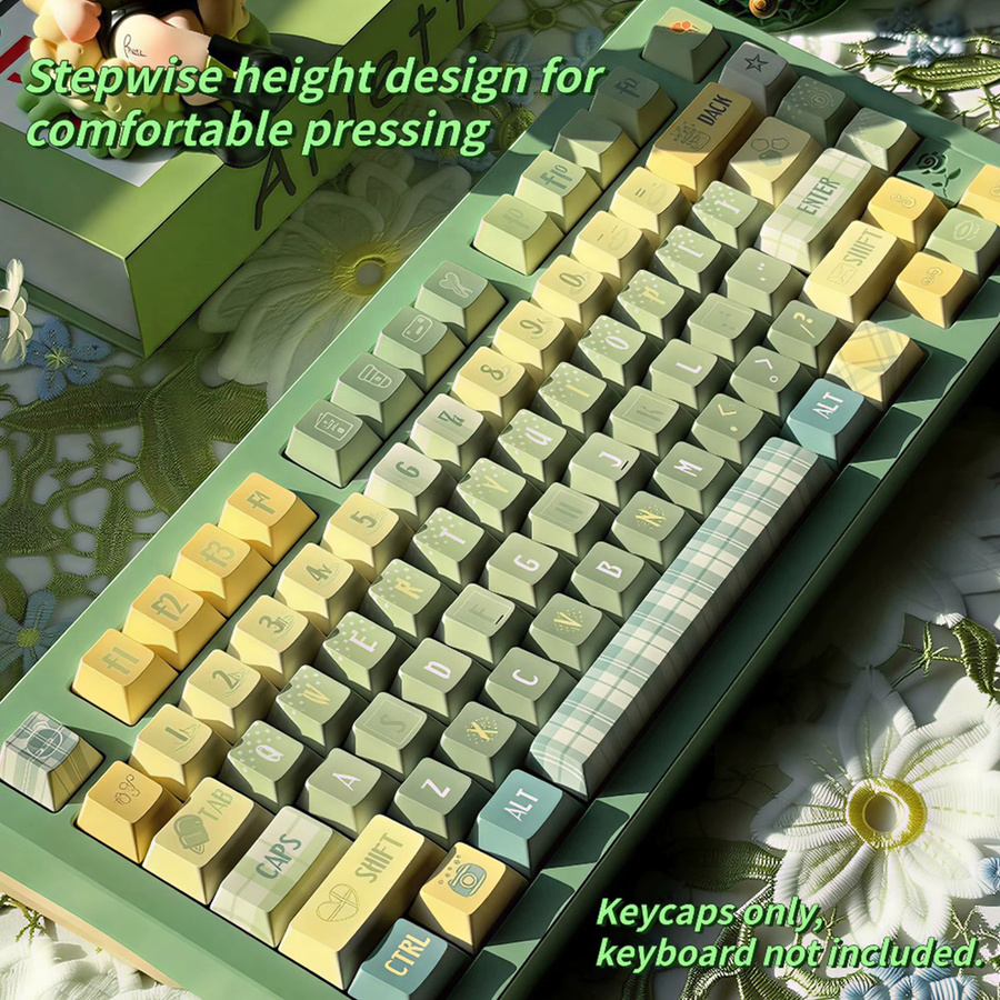 TTTSKONE PBT-Tastenkappen im CHERRY-Profil mit 5-seitigem Sublimationsdruck in Multicolor - Bild 2
