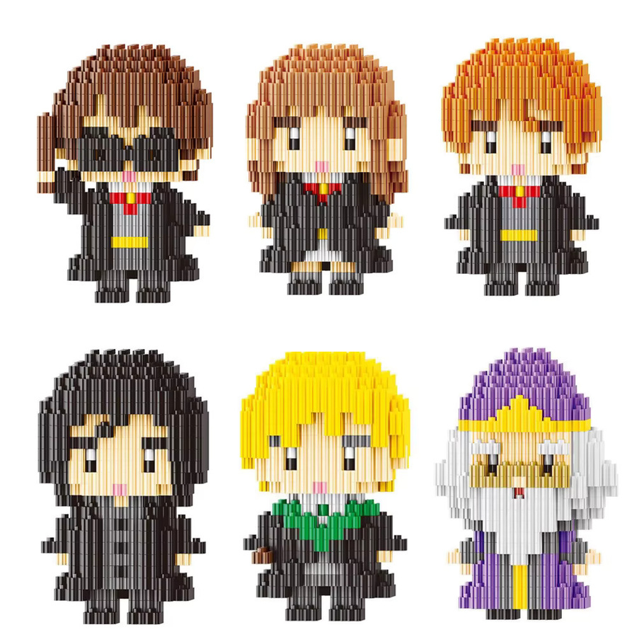 Linkgo Harry Potter Hermine Ron Dumbledore Snape, 3D Film Modell, Mini Ziegel Figur Spielzeug - Bild 2