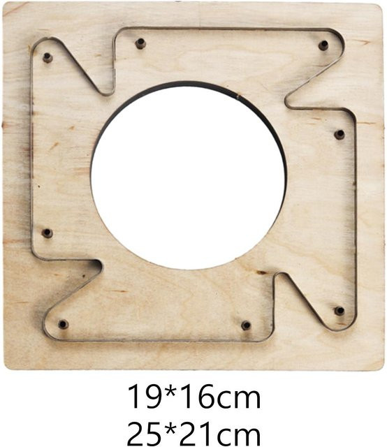 Handgefertigte Lederschneideform aus Leder und Holz in Gelb für Schneider und Profis - Bild 1