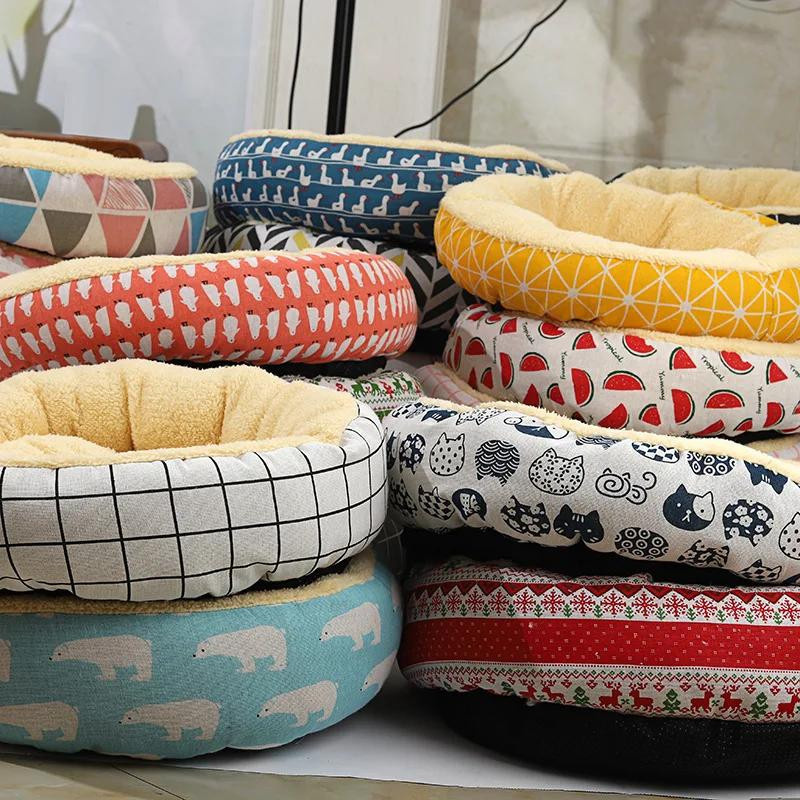 Warmes Hundebett aus Kristallvelours für kleine bis mittelgroße Hunde und Katzen, Multicolor, Breite: 50 cm, Tiefe: 50 cm, Höhe: 50 cm - Bild 1