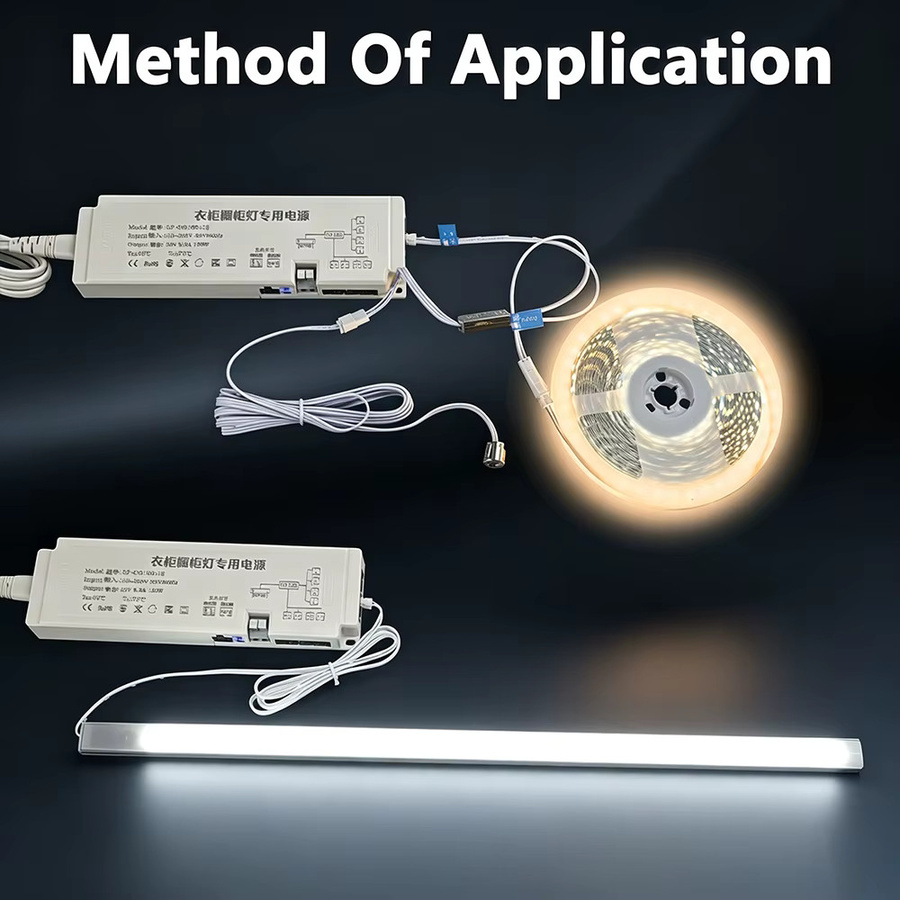 IKSLED Ultraflacher LED-Treiber als Konstantstromversorgung für LED-Streifen mit Europäischem Stecker, 12V/24V, Farbe: Weiß - Bild 3