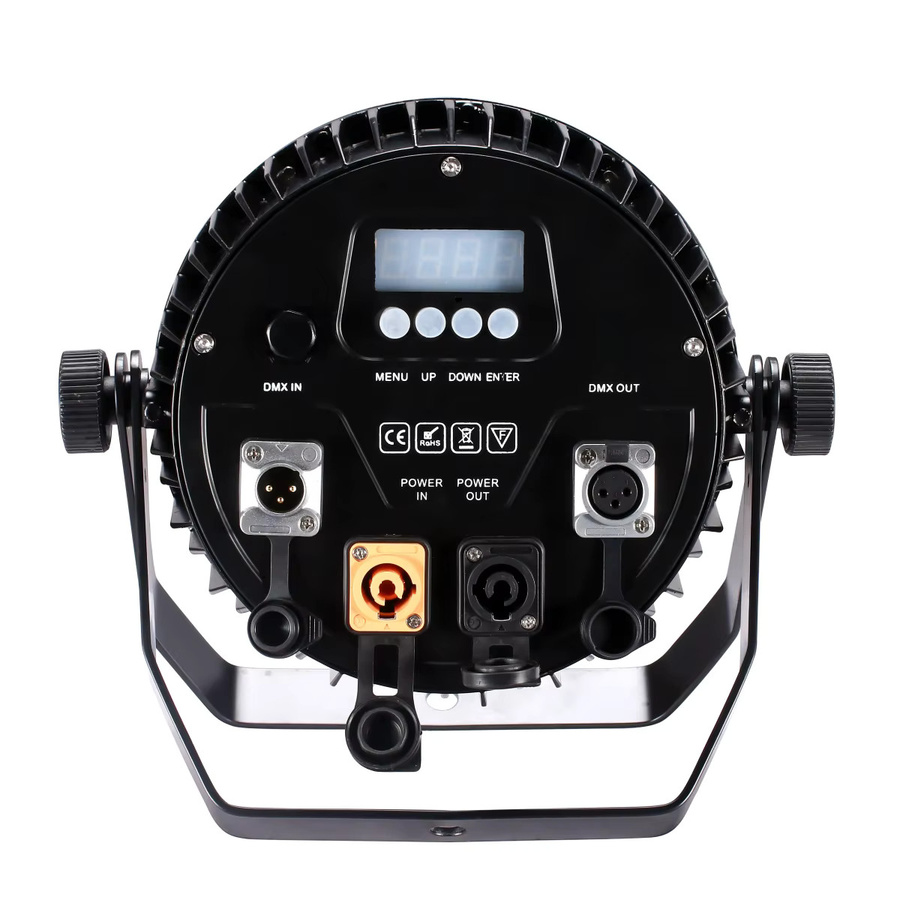HYULIGHTS RGBWA/VU 6in1 LED Outdoor Bühnenlicht, IP65 Wasserdicht, Aluminium, Schwarz, DMX512 Steuerung für professionelle DJ-Einsätze - Bild 2