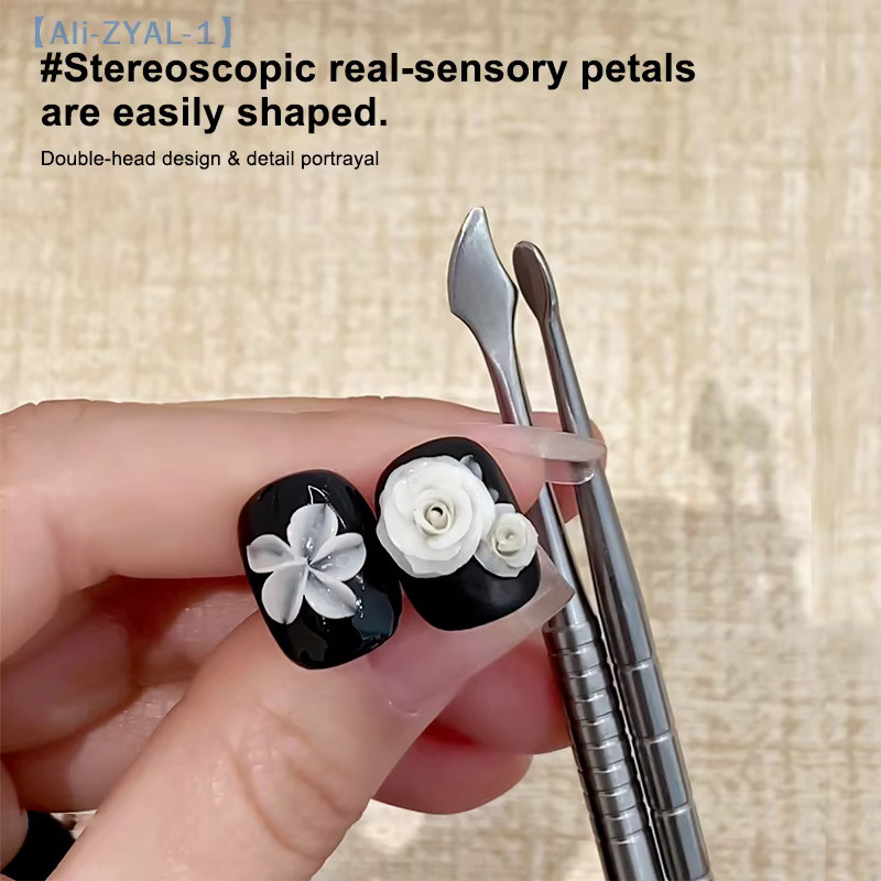 JETTING Dual-End Skulptur-Spatelstift für Nagelkunst, 3 Stück - Bild 3