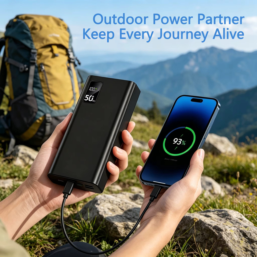 InTessry Powerbank mit 50000 mAh Kapazität, 66 W Schnellladung und LED-Leistungsanzeige, Typ-C, erhältlich in Schwarz oder Weiß - Bild 4