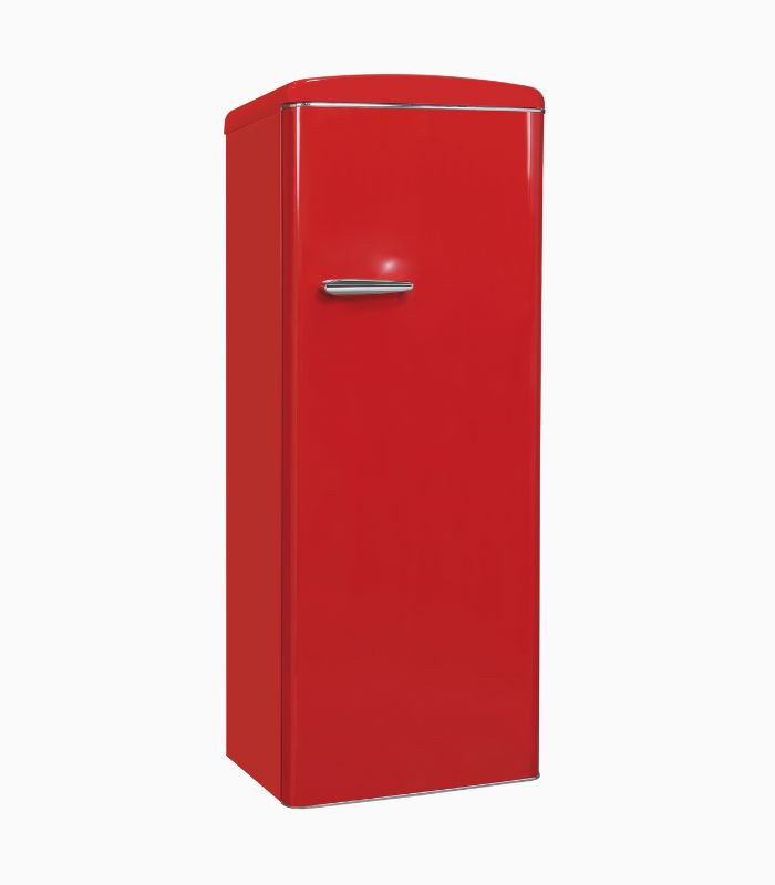 Exquisit Retro Vollraumkühlschrank RKS325-V-H-161E in Rot, Standgerät mit LED-Innenbeleuchtung und Flaschenregal, B/T/H: 58,5 x 66,5 x 146,5 cm - Bild 3