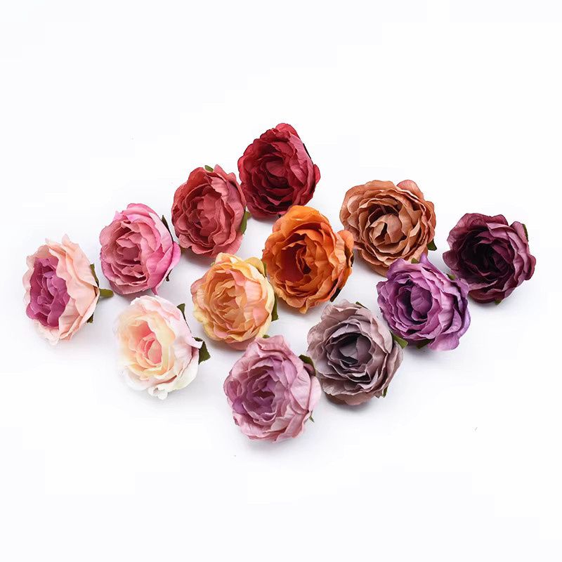 TTCY Künstliche Rosenköpfe in Multicolour für Hochzeit, Weihnachtsdekoration und Scrapbooking, Durchmesser: 4 cm - Bild 1