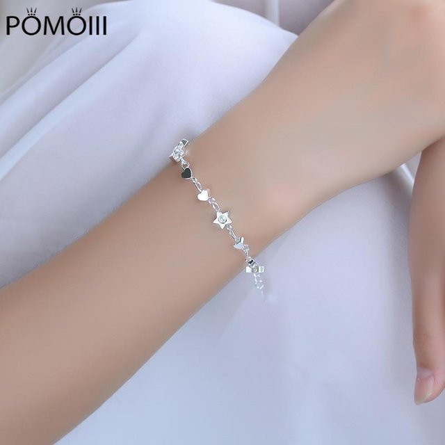 Armband 925 Silber, Stern Herz Design, Damen - Bild 1