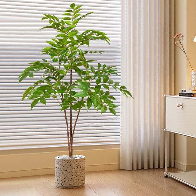 Künstlicher Ficus-Baum Kmitang in Grün, Banyan-Pflanze aus Kunststoff, Höhe: 76 bis 140 cm - Bild 1