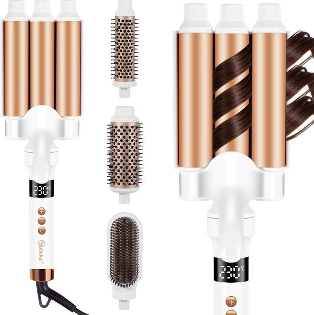 Hatteker 4-in-1 Dreifach-Lockenstab, Haarstyling-Werkzeug - Bild 1