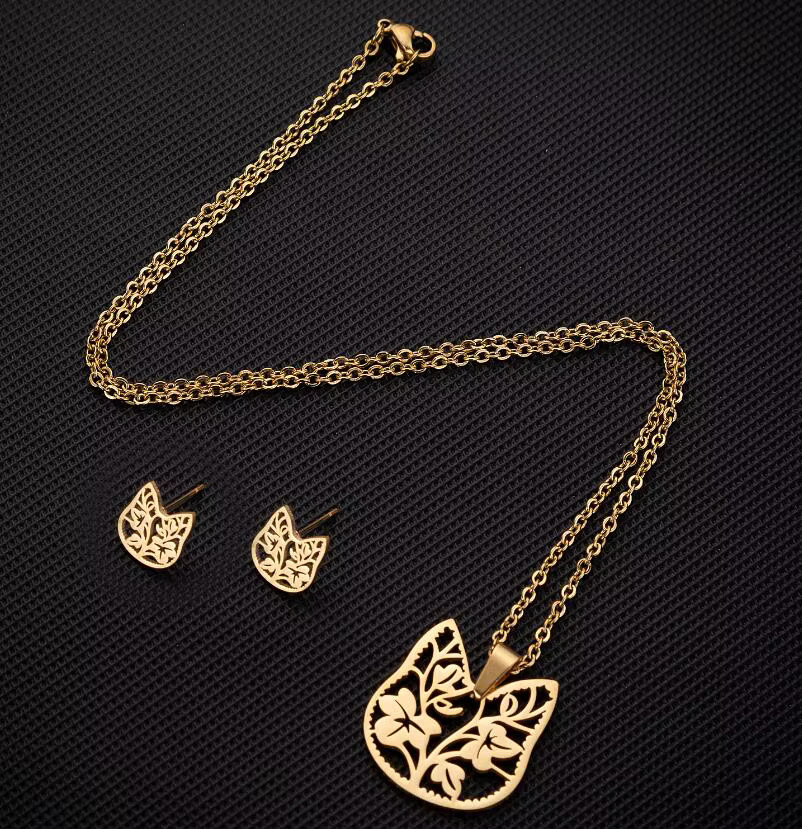 Bohemia Schmuckset Edelstahl, vergoldet, Damen, Ohrring und Halskette - Bild 2