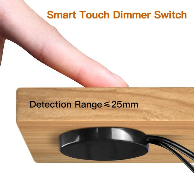 CHNAITEKE Smart Touch Sensor LED Licht Schalter mit Holz Panel, dimmbarer Hand Sweep Touch Dimmer für 12V-24V, Farbe: Holz - Bild 1