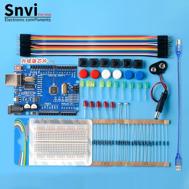 SNVI UNO R3 Starter-Kit für Arduino, Lernset mit Sensoren, Motoren, LCD-Display und Projekten-Tutorial, DIY STEM - Bild 1