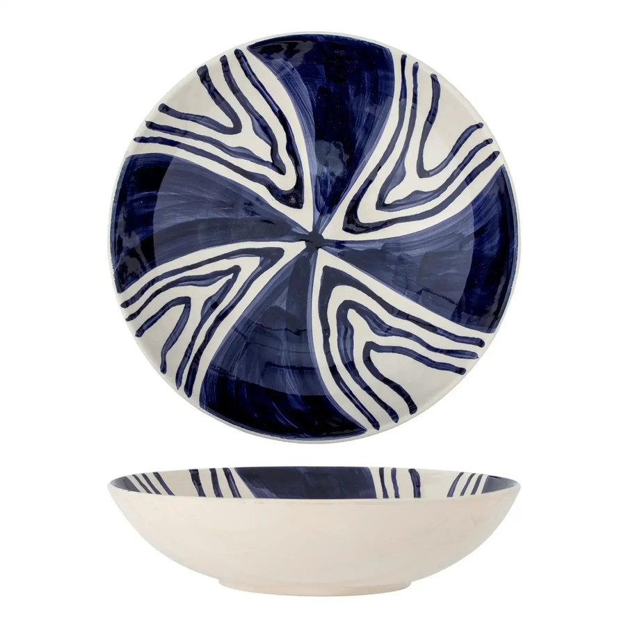 Bloomingville Steingutschale Shama in Blau, Durchmesser: 33 cm - Bild 1