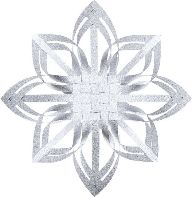 Rico Design Paper Poetry Web-Stern in Silber mit Glitter, 270 g/m2 - Bild 1