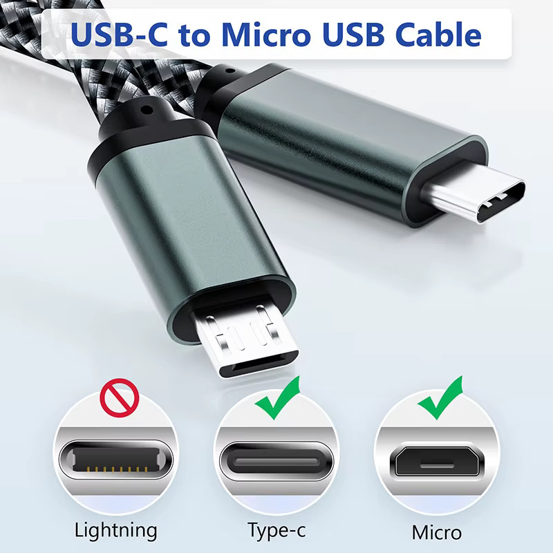 USB-C auf Micro-USB OTG Daten- und Ladekabel in Schwarz - Bild 2