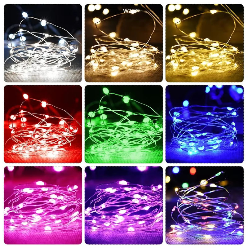 MeeToo Batteriebetriebene LED Drahtlichterkette aus Kupferdraht in Gold/Messing für Weihnachten, Hochzeit und Party - Bild 7