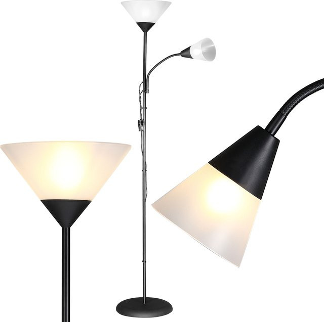 Monzana Stehlampe Alissa Schwarz höhenverstellbar Höhe: 175 cm, Durchmesser: 28 cm - Bild 1