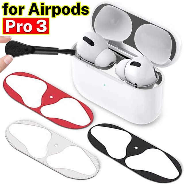 Metall-Staubschutz-Aufkleber für Apple AirPods Pro 3, kratzfeste Schutzhülle für deine Kopfhörerbox - Bild 1