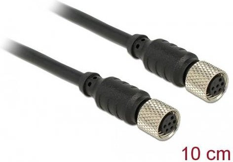 Delock 12689 Sensor-Aktor-Kabel M8 in Schwarz, Länge: 10 cm - Bild 1