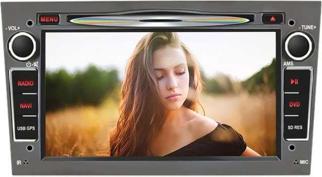 Junsun Autoradio mit Bluetooth, GPS und USB-C für Opel Corsa D, Astra H, Zafira B, Meriva und Vivaro in Grau mit 7,0 Zoll Display - Bild 1