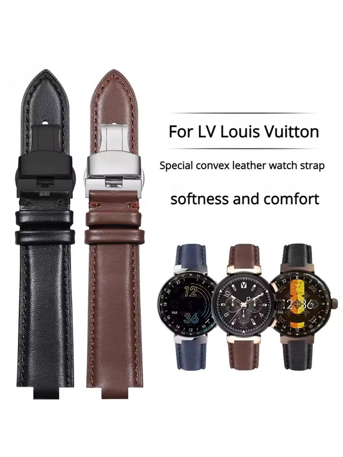Louis Vuitton Uhrenarmband Rindsleder, Schwarz, Unisex, 19*10mm, 21*12mm - Bild 3