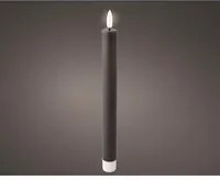 LUMINEO LED Kerze aus Wachs mit Timer und Flicker-Effekt, Grau/Schwarz, Höhe: 24,5 cm - Bild 1