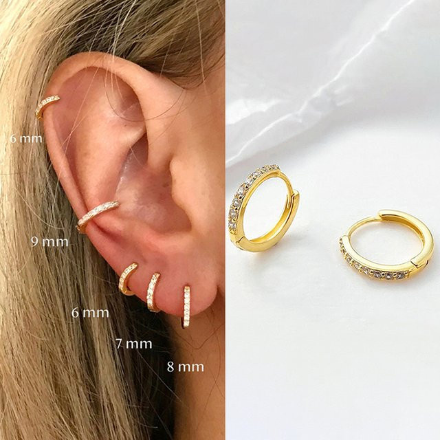 Creolen mit Kristall-Zirkonia, Unisex - Bild 1