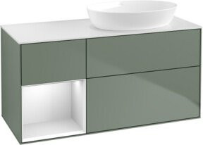 V&B Finion Waschtischunterschrank mit Wandbeleuchtung, Farbe Weiß lackiert, Breite: 120 cm, Tiefe: 50,1 cm, Höhe: 50,1 cm - Bild 1