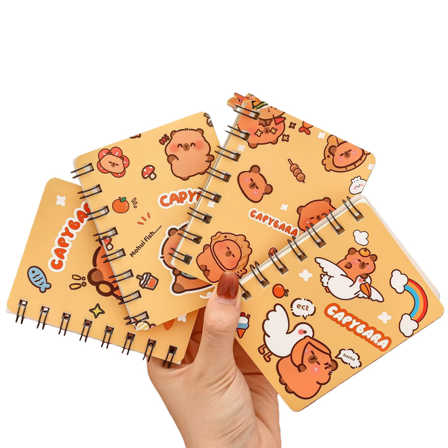 Capybara Spiral-Notizbuch A7 mit Softcover, liniertes Schreibbuch für Schule und Büro - Bild 6