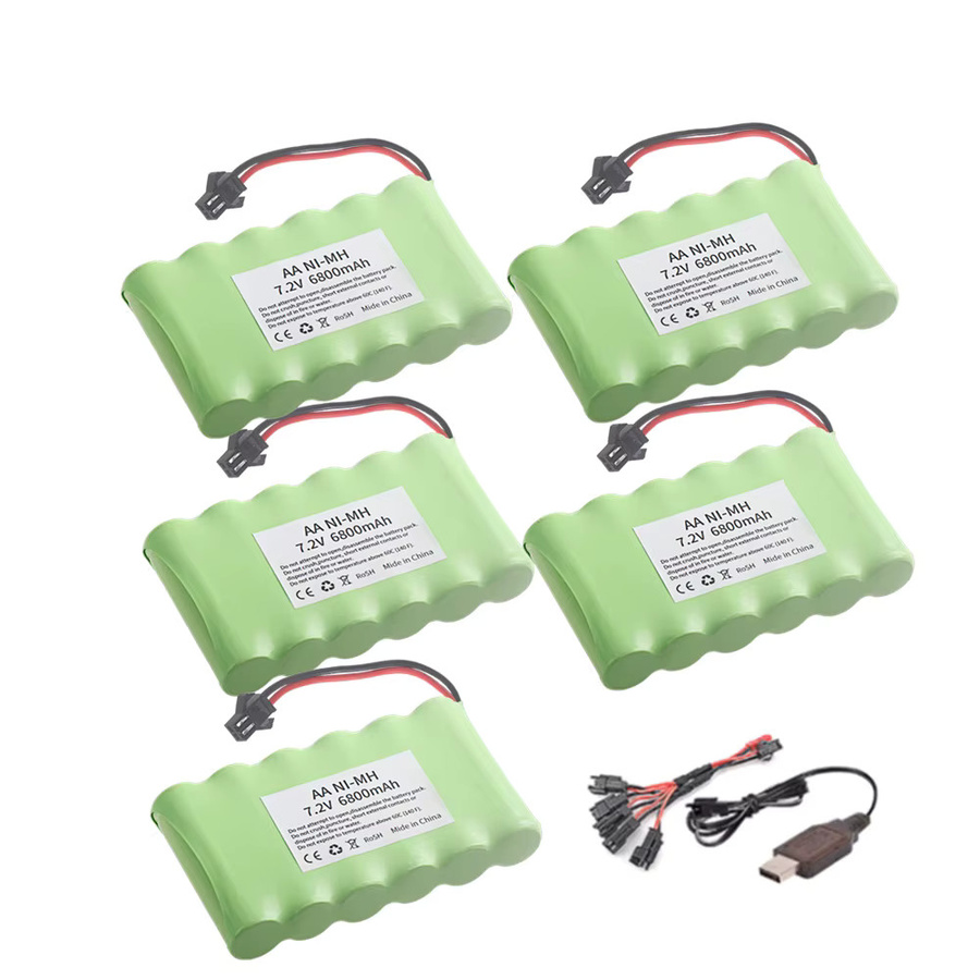 RC.BURST Akku und Ladegerät-Set mit 6800mAh, 7,2V Ni-MH, SM-Stecker, lila und grün - Bild 2