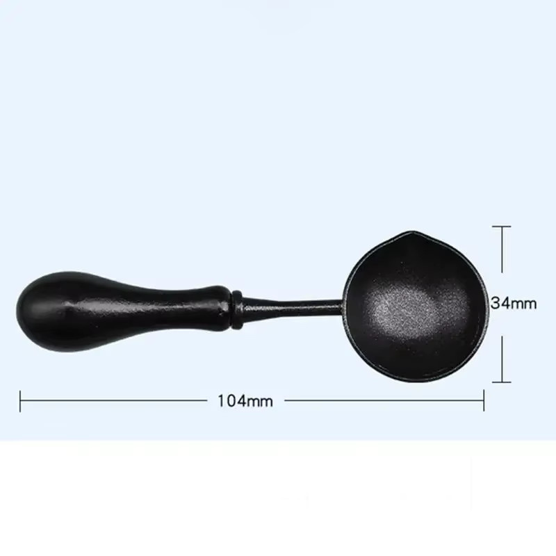 No-Stick-Siegelwachslöffel mit Holzgriff aus Metall für Wachsstempel und Bastelarbeiten - Bild 4