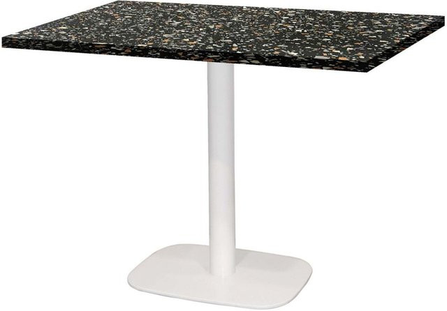 RestooTab Tisch Round rechteckig in Schwarz und Weiß mit Terrazzo-Dekor, B/T/H: 120 x 70 x 75 cm - Bild 1