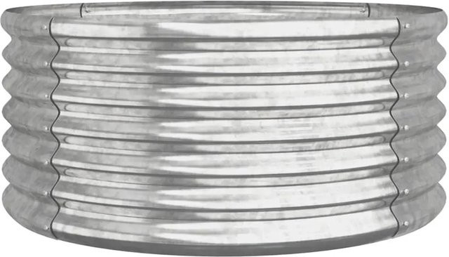 vidaXL Pflanzkübel aus verzinktem Stahl in Silber, B/T/H: 80 x 80 x 36 cm - Bild 1