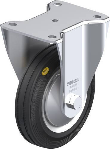 Blickle Bockrolle BH-RD 162R-FA aus verzinktem Stahl, Farbe Silber/Schwarz, Rad-Durchmesser: 160 mm, Tragfähigkeit: 225 kg - Bild 1