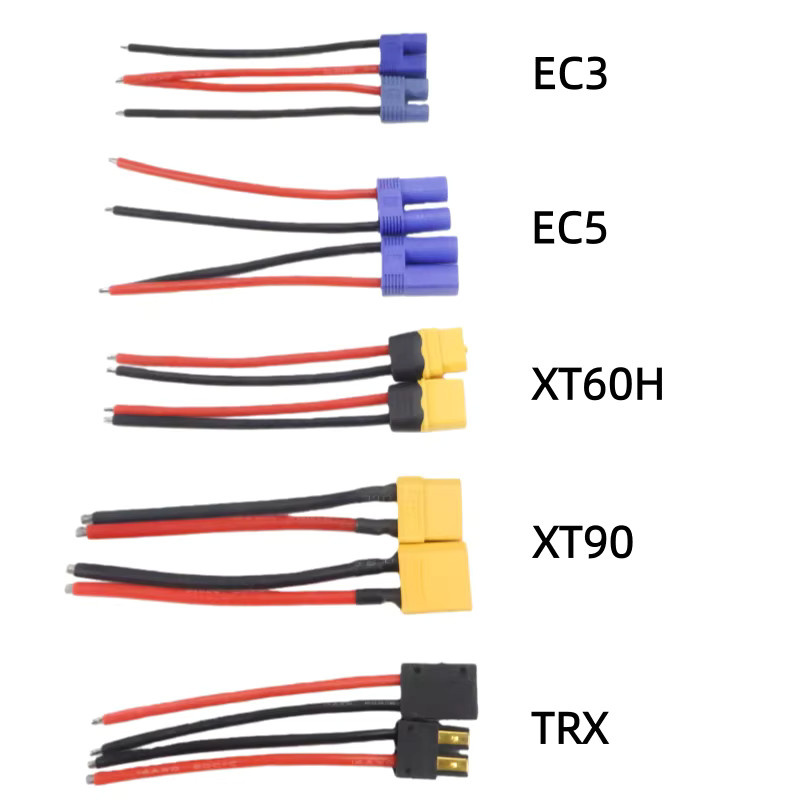 RC-Batteriekabel Set mit EC3 EC5 TRX XT60H XT90 Steckern Männlich/Weiblich und 100mm Silikonkabel in Multicolor - Bild 2