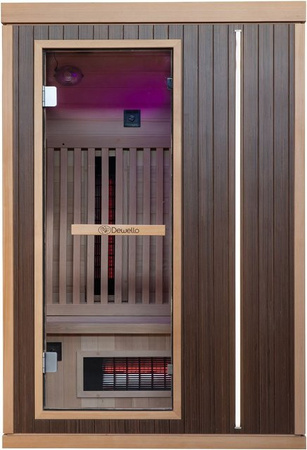 Dewello Infrarotkabine Melville Infrarotsauna für 2 Personen mit Vollspektrum- und Karbonstrahlern aus Walnuss Holz, Farbe: Braun, B/T/H: 130 x 105 x 190 cm
