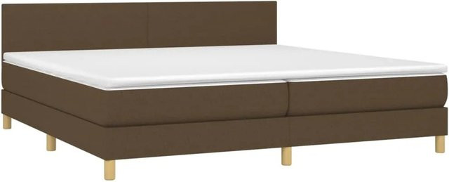 vidaXL Boxspringbett mit Matratze und LED-Unterbettbeleuchtung in Dunkelbraun, Hybridbett mit USB-Ladeanschluss und Taschenfederkern, B/T/H: 200 x 200 x 78 cm - Bild 1