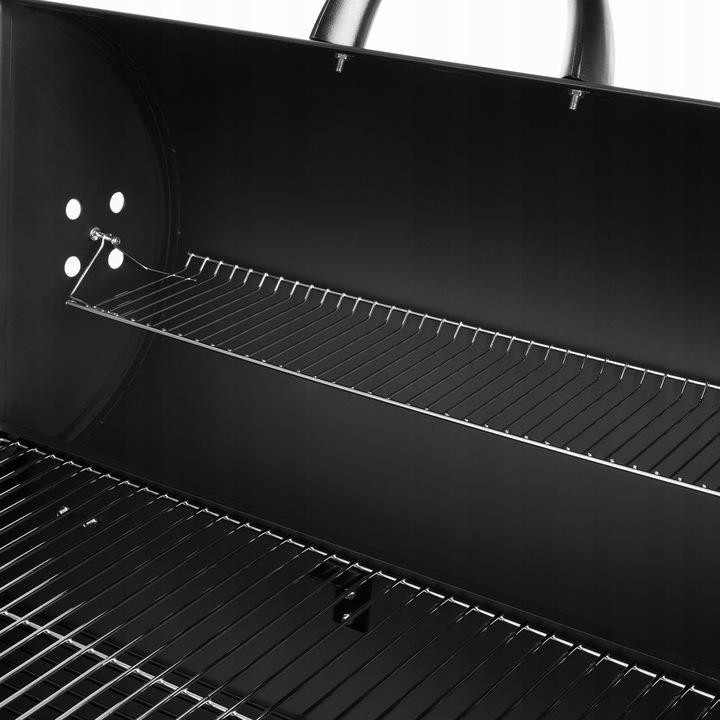 Tragbarer Holzkohlegrill im Fass-Design mit verschließbarem Deckel für Garten und BBQ - Bild 5